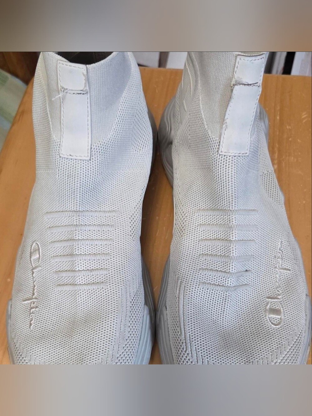 Champion Hyper C Raw Men's Slip-On Knit Sneakers - White